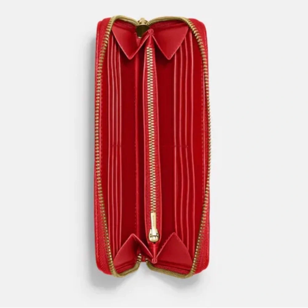 Disney X Coach Accordion Zip Wallet With Patches Red Special edition